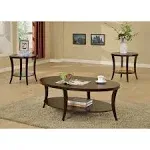 Roundhill Furniture EP Oval Coffee End Tables Set