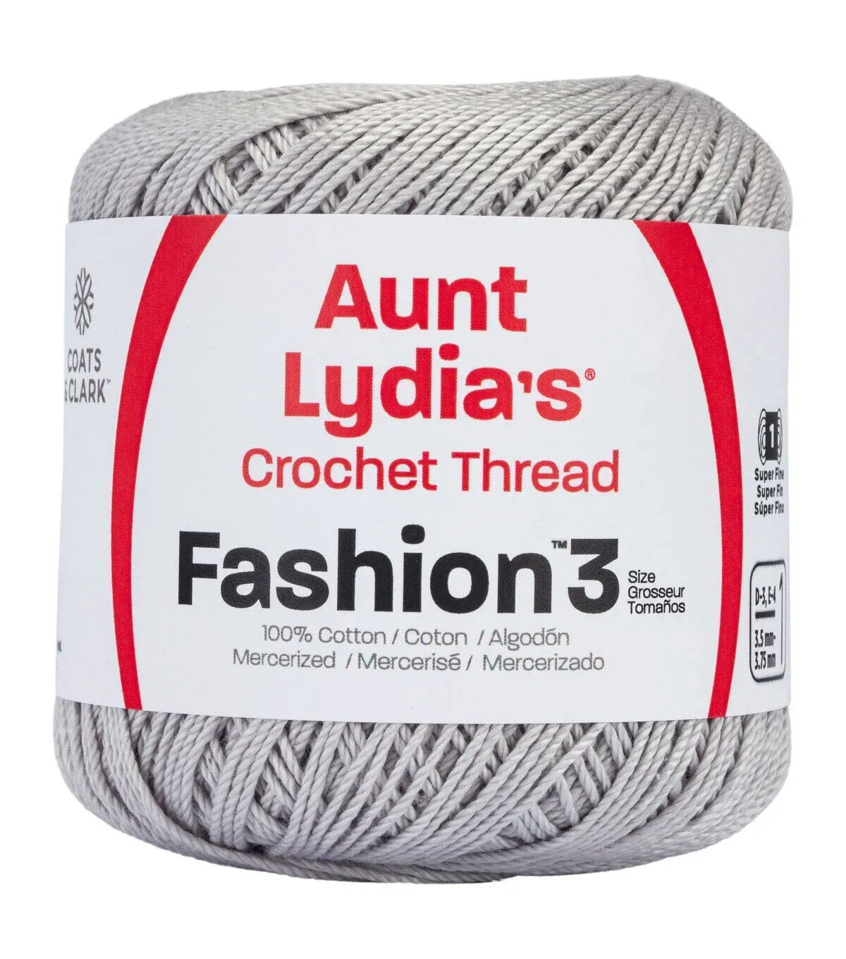 Aunt Lydia&#039;s Fashion Crochet Thread Size 3 Silver