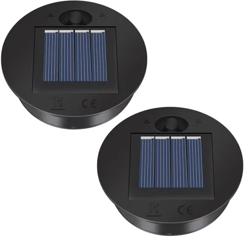 2 Pack Solar Lights Replacement Top - 7 Lumens LED Solar Panel Lantern Lid Light