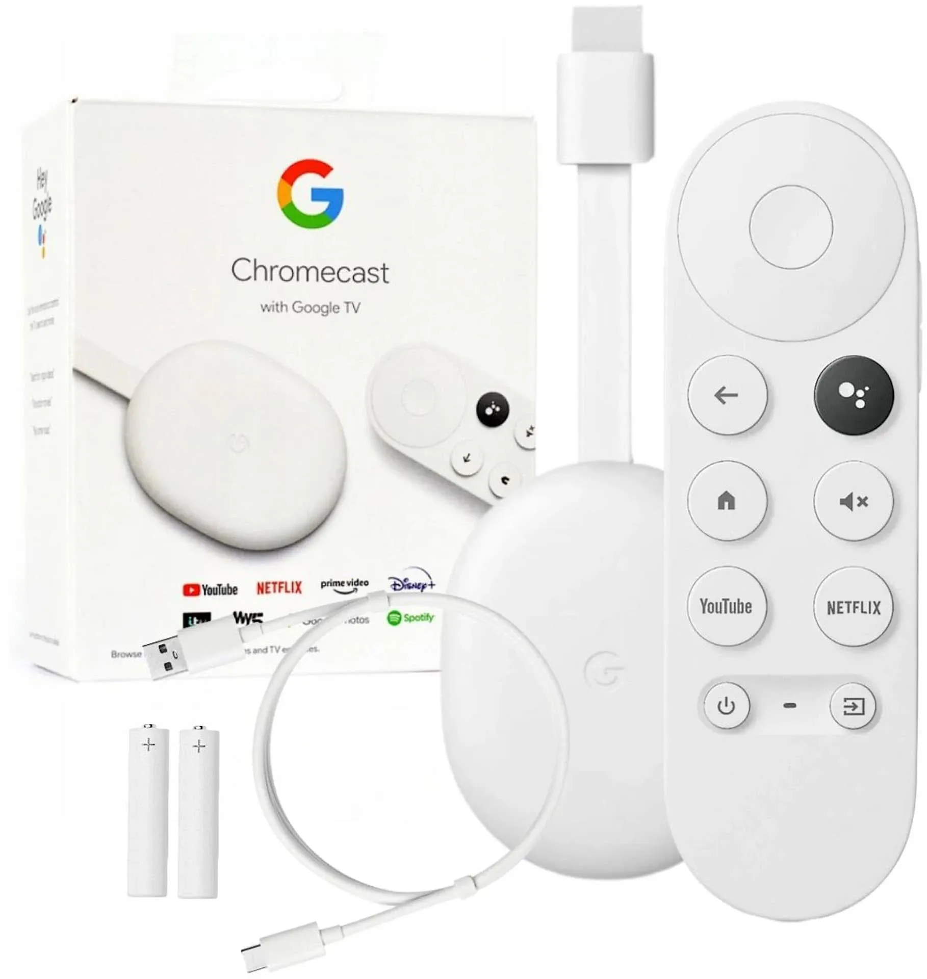 Google Chromecast with Google TV 4K HDR Streaming Media Player - Snow