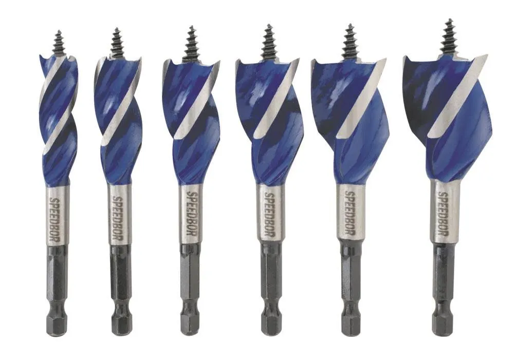 IRWIN SPEEDBOR Drill Bit Set for Wood, 4-Inch, 6-Piece (1877239)