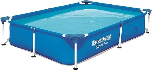 Bestway Rectangular 10ft x 6.5ft x 26in Deluxe 56043US Splash Frame Kids Pool