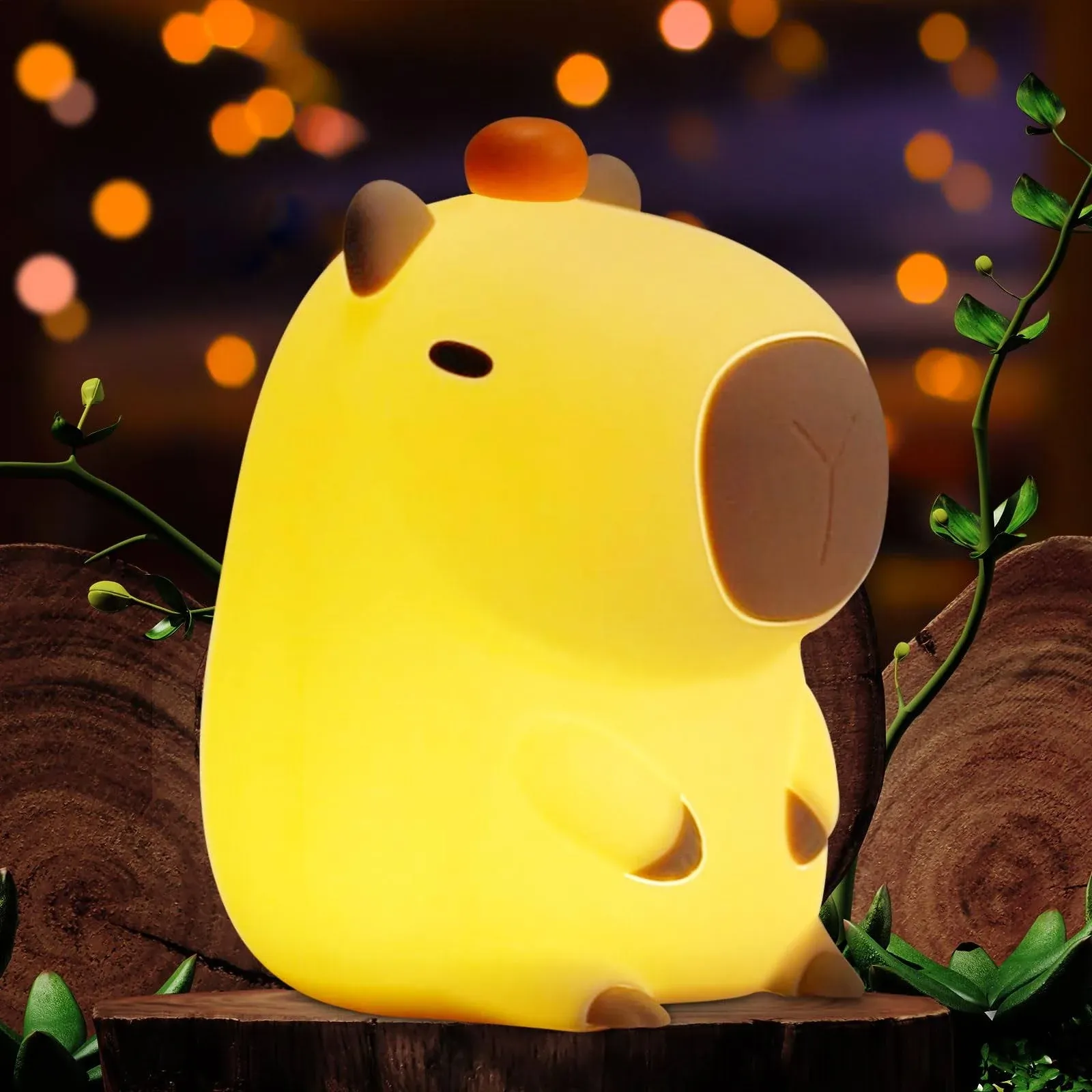 Cute Capybara Night Light, LED Squishy Novelty Animal Lamp, 2 Levels Dimmable Nursery Night Light for Kids Sleeping, Baby Rechargeable Touch Lamps, Kawaii Room Dorm Decor, Funny Gift (Normal)