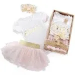 Baby Aspen My First Birthday 3 Piece Tutu Outfit, Pink/White | 12-18 Months