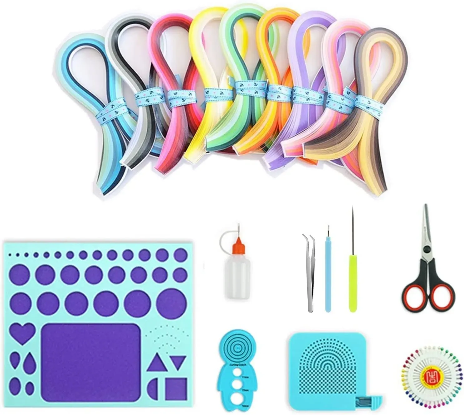 Quilling Paper Set for Beginners with 36 Colors 900 Strips 3MM Quilling Papers Quilling Template Board Quilling Comb Quilling Curling Coach Quilling Slotted Pen