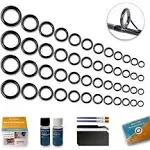 Fishing Rod Repair Kit,Fishing Pole Eyelet Ceramic Insert Eyes Repair with 52 Guide Rings and Supplies