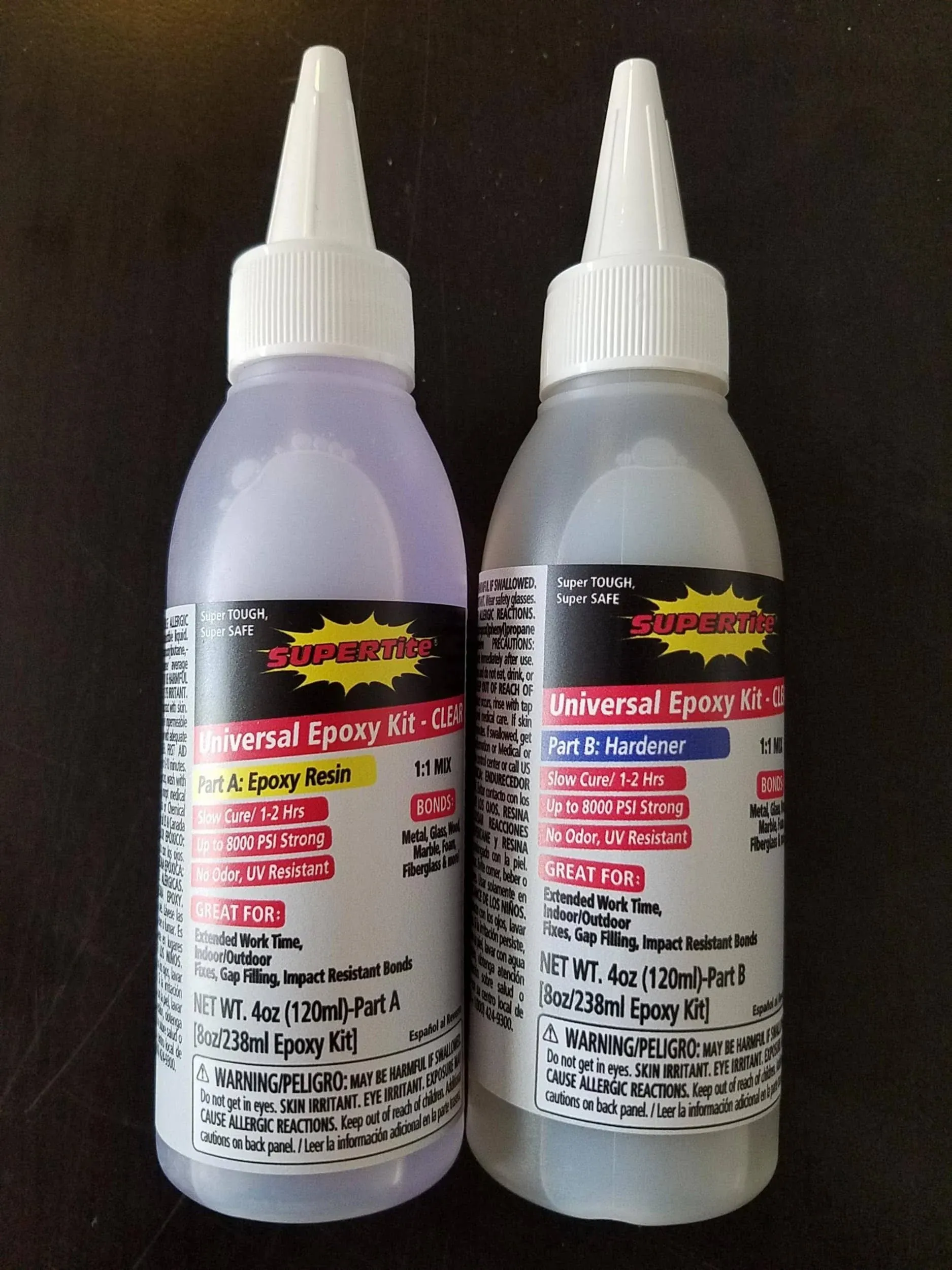 Ref-1137 Supertite Universal Epoxy Kit 8oz- Clear Slow Cure (1-2hrs)