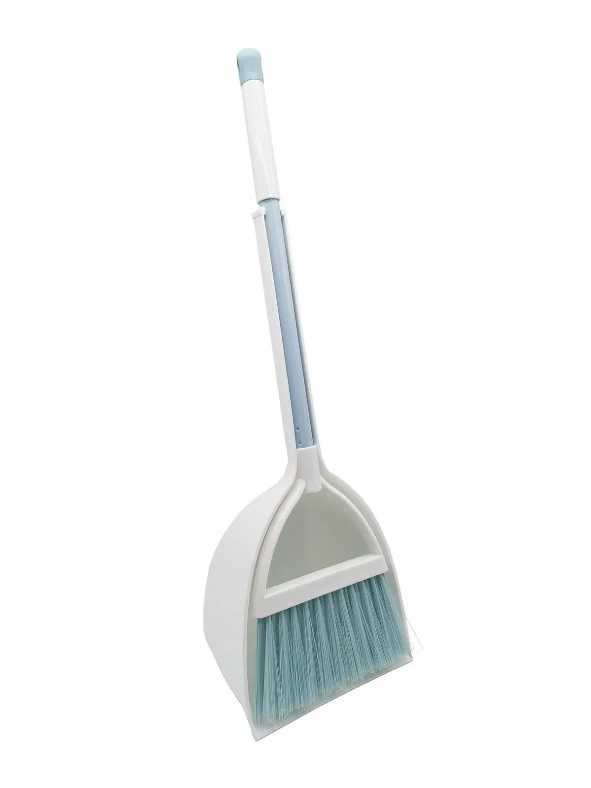 Xifando Mini Broom with Dustpan for Kids,Little Housekeeping Helper Set (whiteblue)