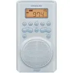 Sangean AM/FM/WX Waterproof Shower Radio, Vertical Compact Design, Sky Blue