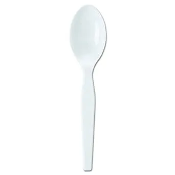 Dixie Individually Wrapped 5.88" Medium-Weight Polystyrene Teaspoon by GP PRO (Georgia-Pacific); White; TM23C7; (Case of 1,000)