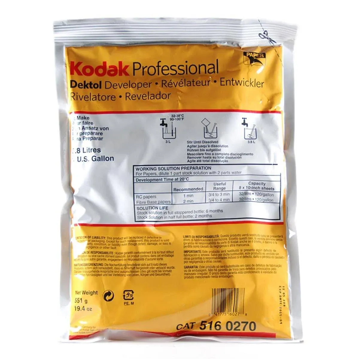 One (1) Kodak Chromium Intensifier Package