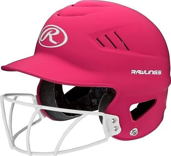 Coolflo/Vapor OSFM Softball Batting Helmet w/Face Guard, Metallic Pink