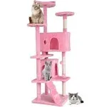 Bestpet 70in Cat Tree Tower for Indoor Cats,Multi-Level Cat Furniture Activity Center with Cat Scratching Posts Stand House Cat Condo with Funny