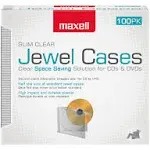 Maxell Slim CD Jewel Cases (Clear, 100-Pack) 190152