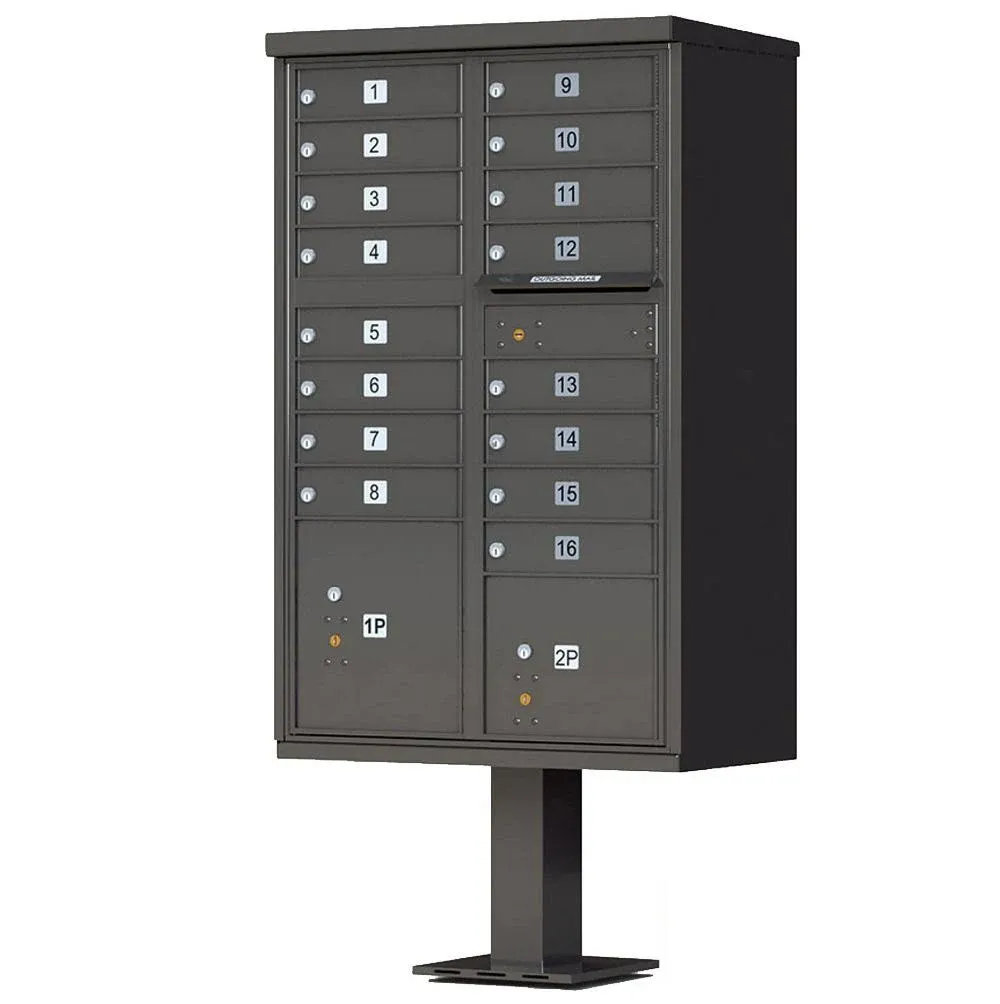 16 Door Florence Cluster Mailbox with Pedestal 1570-16