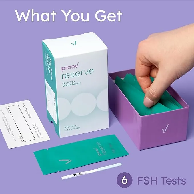 Proov Reserve | Ovarian Reserve FSH Test for at Home| Non-invasive Testing | Results in 10 Minutes | 6 Urine FSH Tests