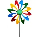 Kinetic Metal Garden Wind Spinners, 47 Inch Wind Checker, Pinwheels for Yard and Garden. Outdoor Decorative Windmills Gifts for Kids and Men