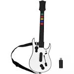 NBCP Guitar Hero Controller PC, Wireless PlayStation 3 PS3 /PC Guitar Hero Guitar with Dongle for Clone Hero, Guitar Hero 3/4/5 Rock Band 1/2 Games Black