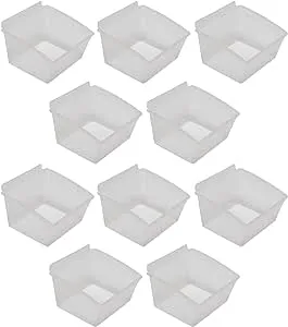 CrownWall Universal Slatwall Clear Storage Bins (Small - 10 Pack)