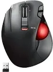 ELECOM EX-G Left Handed Trackball Mouse, 2.4 GHz USB Wireless, Ergonomic, Thumb Control, Tracking Roller Ball, 6 Programmable Buttons, Tilt Scroll