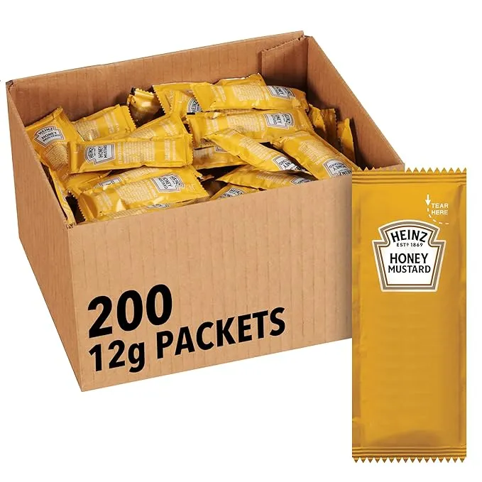 Heinz Honey Mustard Dressing Single Serve Packet (0.4 oz Packets, Pack of 200)