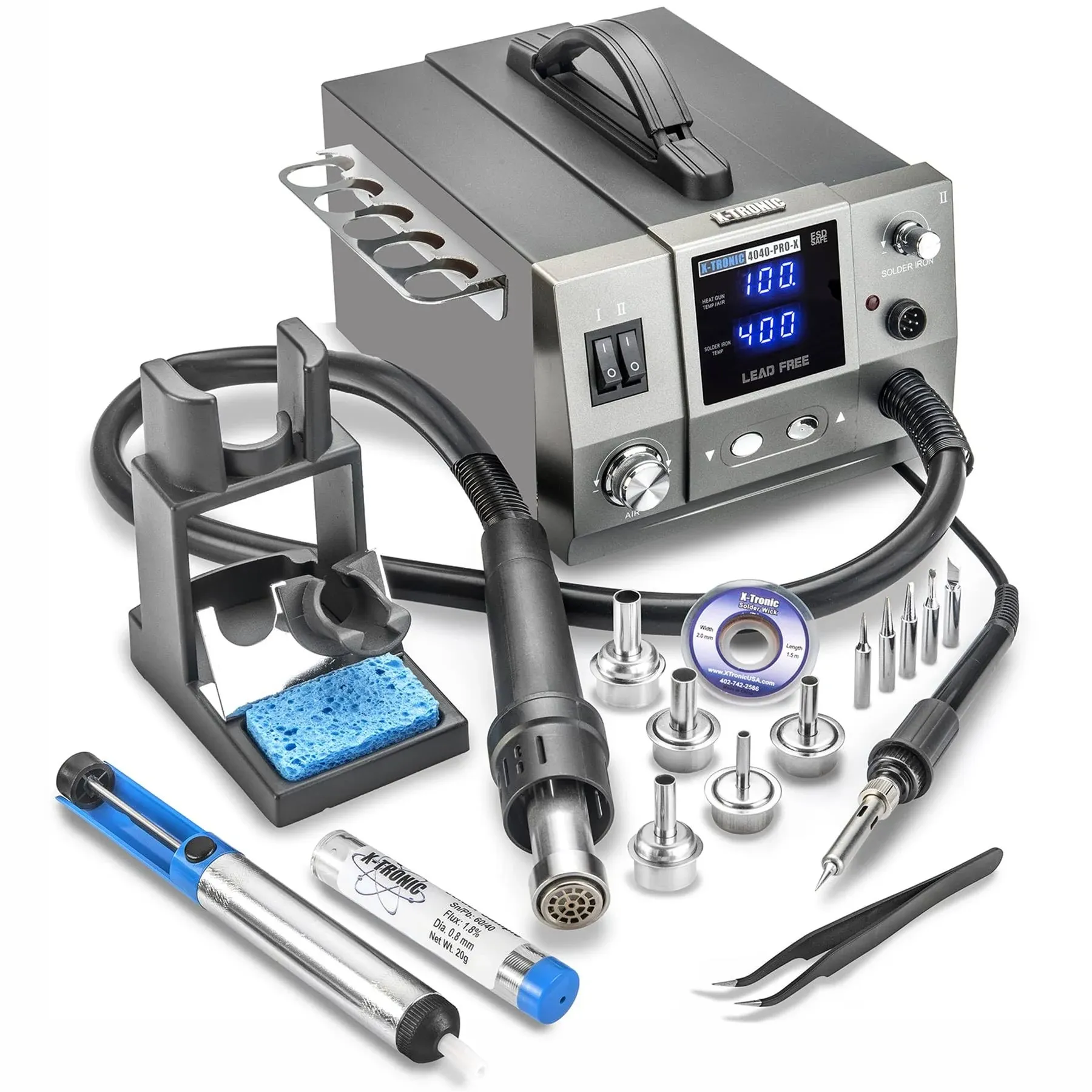 X-Tronic 4040-PRO-X &#034;Platinum&#034; 700 Watt Hot Air Rework Soldering Station Kit