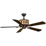 Yosemite 4-Light Ceiling Fan in Rustic Style 18 Inches Tall and 56 Inches Wide