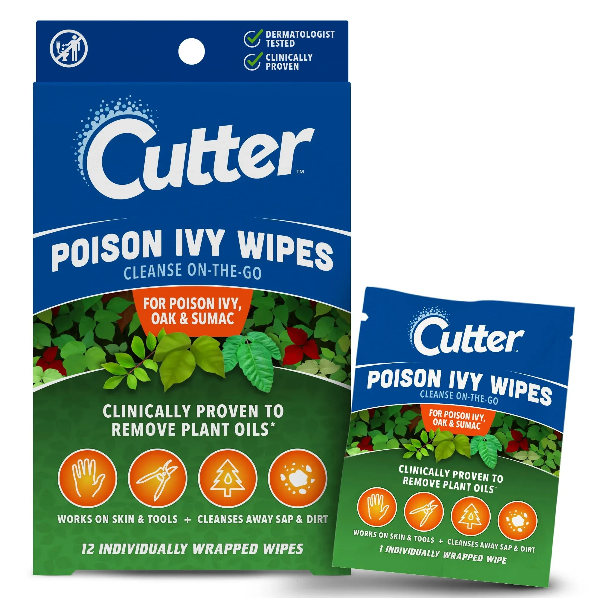 Cutter Poison Ivy Wipes, 12 Individually Wrapped Wipes per Package - Pack of 1