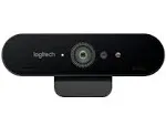 Logitech Brio 4K Webcam, Ultra 4K HD Video Calling, Noise-Canceling mic, HD Auto Light Correction, Wide Field of View, Works with Microsoft Teams, Zoom, Google Voice, PC/Mac/Laptop/Macbook/Tablet