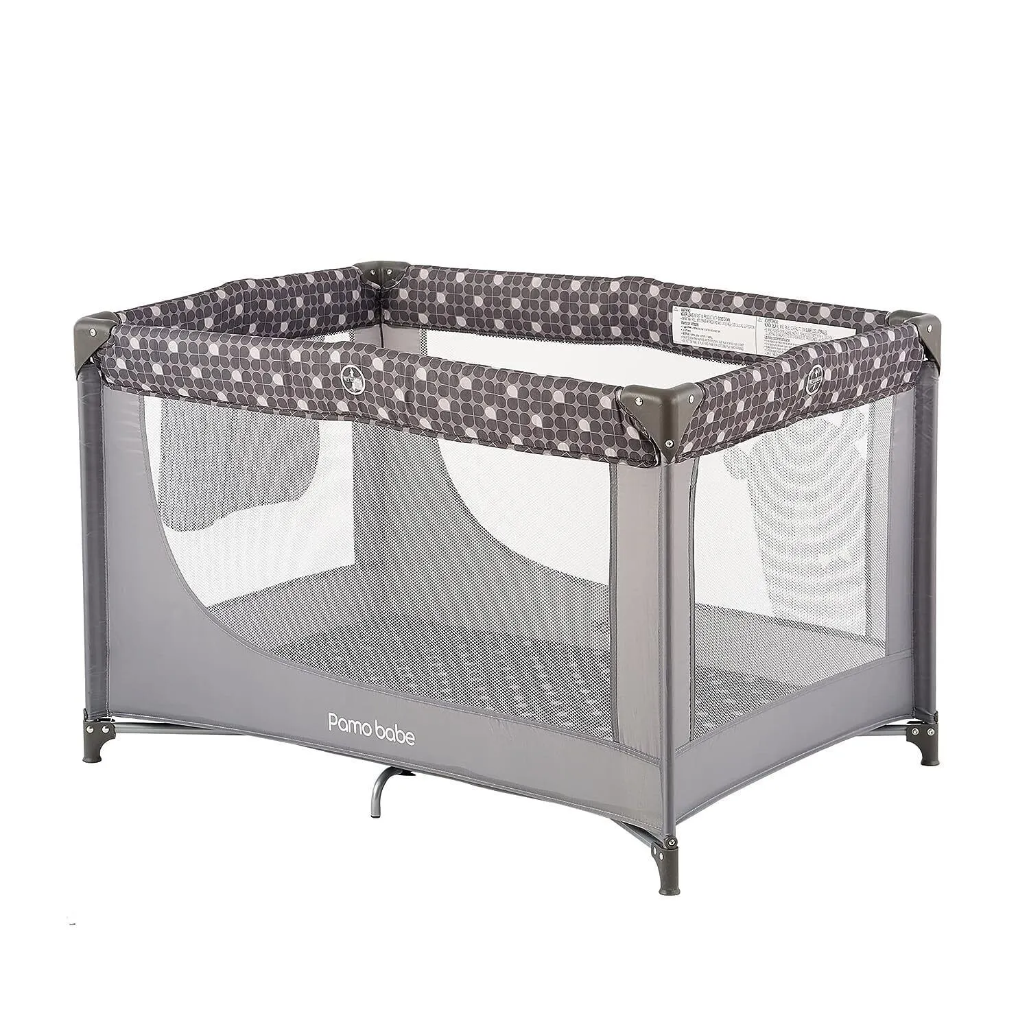 PAMO BABE Portable Crib Baby Playpen with Mattress and Carry Bag