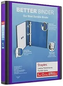 Staples 1&#034; 3-Ring Better Binder Purple 3/Pack ST55847-CCVS