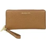 Michael Kors Large Continental Wallet Brown Leather 35T7GTVE7L Wristlet FS Y