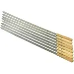 G & F Products 23 inch Long 5/8 inch Wide 2mm Thin Stainless Steel BBQ Skewers, 8 Pieces - Silver