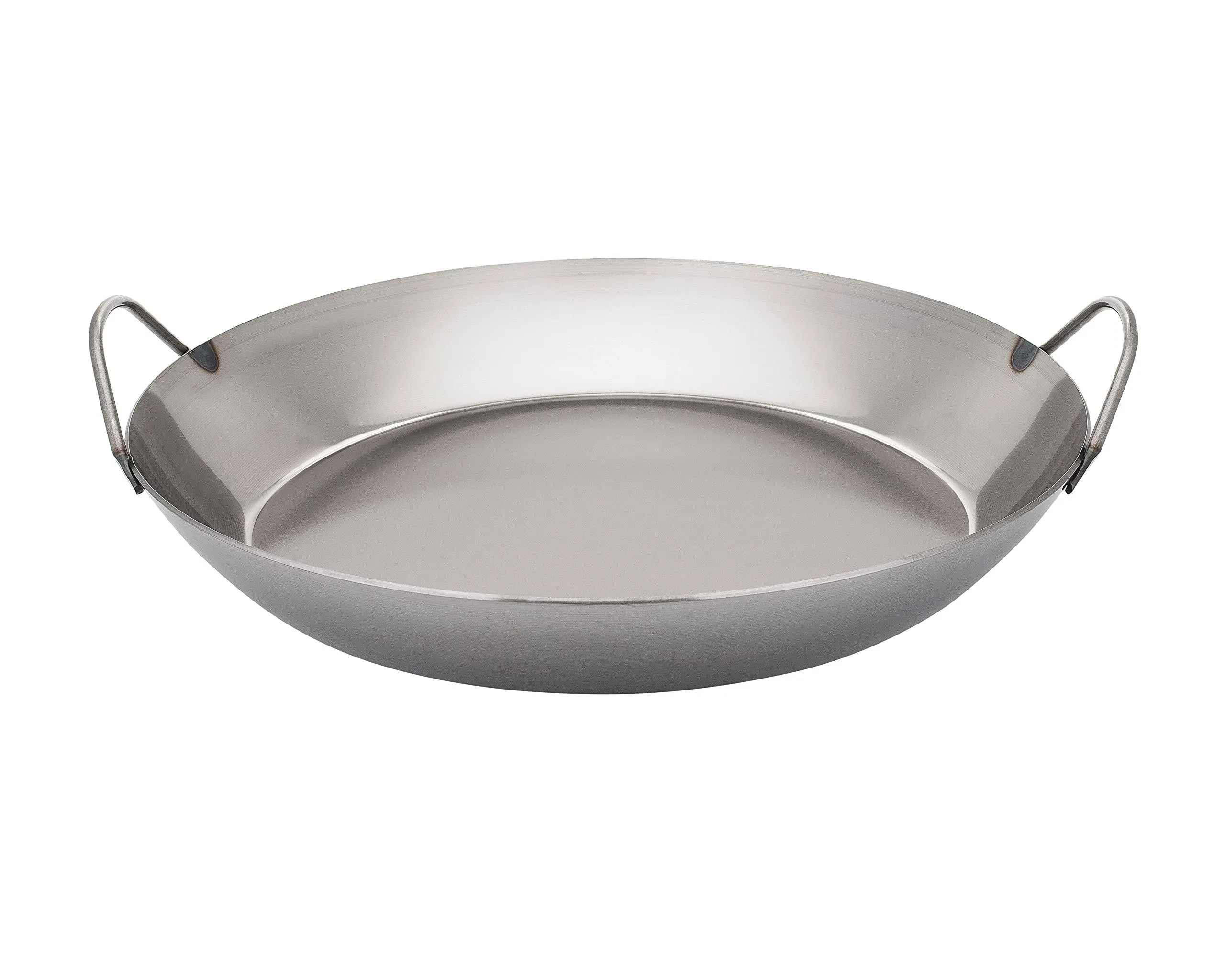 Matfer Bourgeat 062051 Black Steel Paella Pan, 14 1/8" Diameter