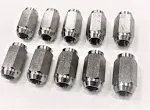 eCustomhitch Ten (10) Pack Solid 304 Stainless Steel 1/2-20 Lug Nuts For Trailer Wheel Rim 1/2" 20 Thread