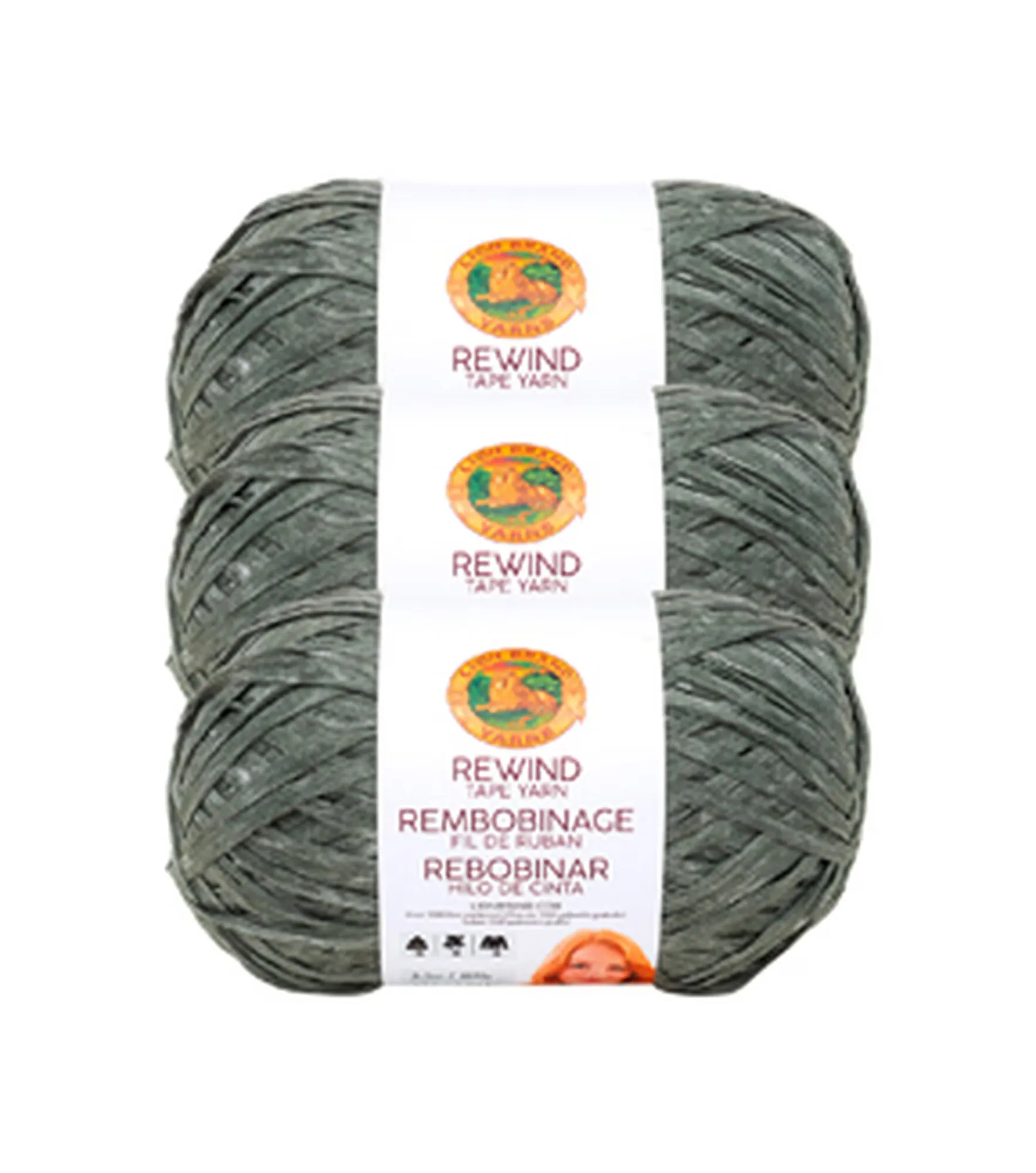 (3-pack) Lion Brand Yarn 523-124 Rewind Yarn, Willow - Tan