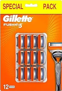 Gilette Fusion5 סכין גילוח 12 להבים לגברים