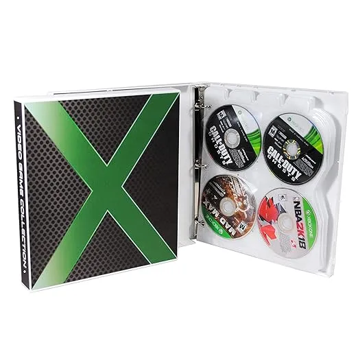 Xbox Themed Video Game Storage Case, High-Capacity Holds 80 Video Game Discs