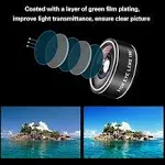 Cell Phone Camera Lens Kit,11 in 1 Super Wide Angle+ Macro+ Fisheye Lens +Telephoto+ CPL+3/6 Kaleidoscope+Starburst/Radial/Soft/Flow Filter Lens Compatible for iPhone X/8/7/6s/6 Plus, Samsung,Android