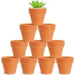 10-Pack Mini Terracotta Pots with Drainage Holes for Garden Nursery, 2.5 Inch