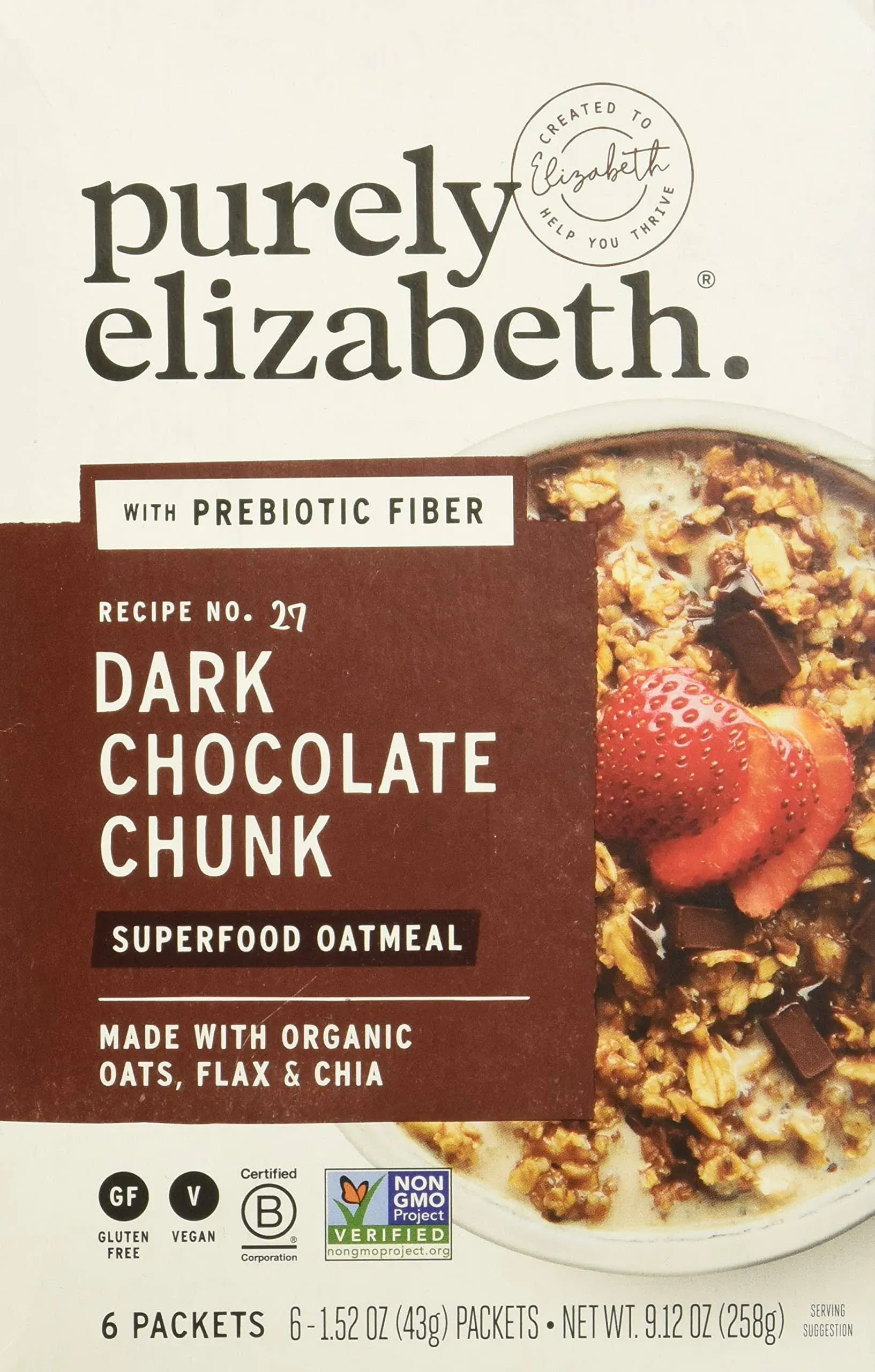 Purely Elizabeth Dark Chocolate Chunk Superfood Oatmeal