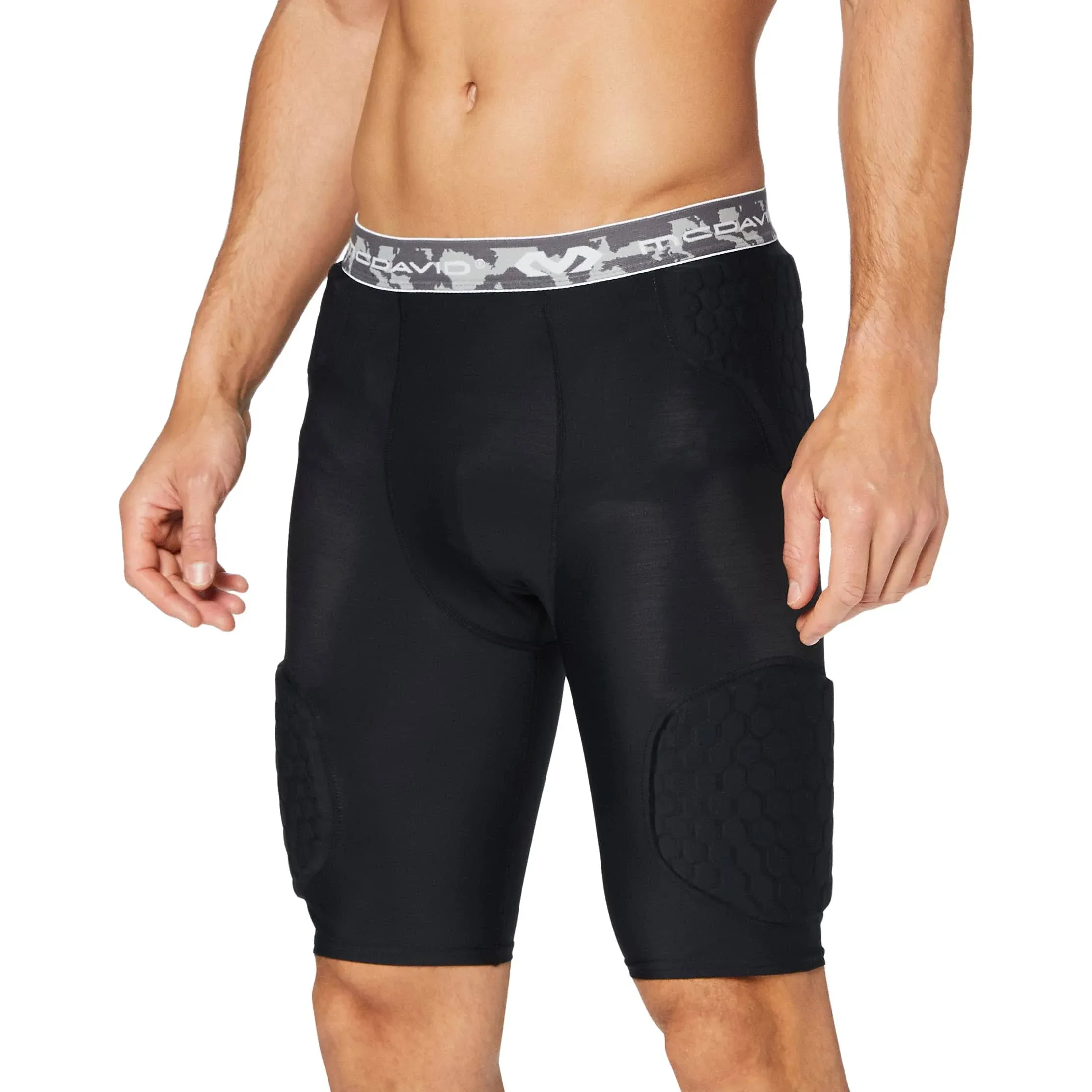 McDavid Hex Short with Contoured Wrap-Around Thigh, Black / XXXL