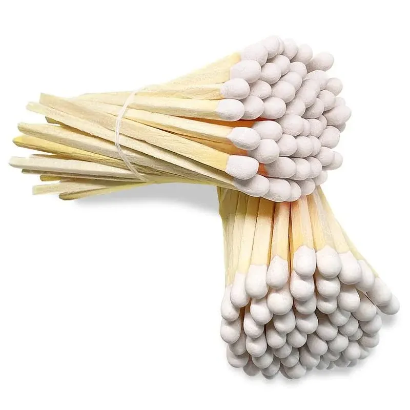 4" Classic White Tip Matches (100 Count, with Striking Stickers Included) | Decorative Unique & Fun for Your Home, Gifts, Accessories & Events | Premium Long Wood Safety Matches by Thankful Greetings