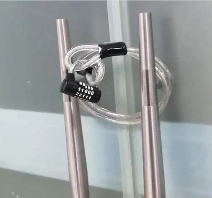 Stainless Steel Safety Cable,Double Loop Braided Steel Cable Flexible Lock Cable Lock 3/8 inch U-Lock,Padlock,Transparent Wire Rope with Ring, Electric Door, Bicycle,Glass Door Lock, Door Handle，