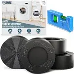 Anti Vibration Pads for Washing Machine 4 Pads with Tank Tread Grip + Level Washer Dryer Pedestals Fits All Machines