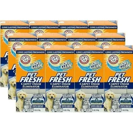 Arm and Hammer Pet Fresh Carpet Odor Eliminator Plus Oxi Clean Dirt Fighters, 16.3 oz, (12 Pack)