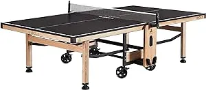 JOOLA Madeira Indoor Table Tennis Table - Wood & Steel Contemporary Design - Regulation Size High-End Ping Pong Table with Built in Racket & Ball Holders - Tournament Level Permanent Ping Pong Net