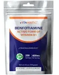 Vitamatic Benfotiamine Pure Powder 600 mg per Serving - 100 Grams - Also Called Fat Soluble Vitamin B1