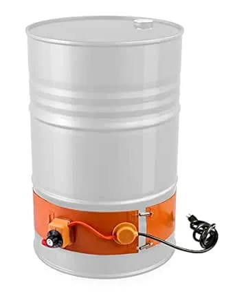 QWORK Drum Heater Barrel Band for 55 Gallon Metal Oil Drum, 1200 Watt 120 Volt Grease Keg Heater, Temperature Adjustment