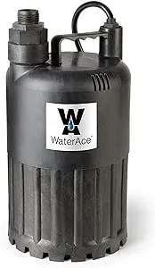 WA80UP Submersible Utility Pump, 1/2 HP, Black